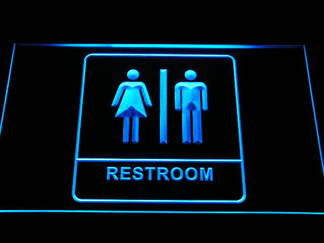 Unisex Men Women Male Female Restroom Toilet Washroom Neon Light
